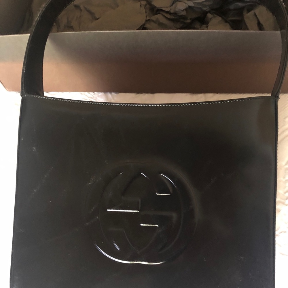 Black Patent Gucci Handbg